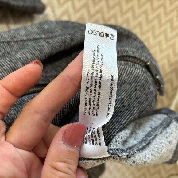 Eileen Fisher Cozy Hemp & Organic Cotton Microstripe Full Zip Jacket - Picture 4 of 5